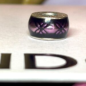 Authentic Pandora Vintage Floral Spacer charm enamel and sterling silver